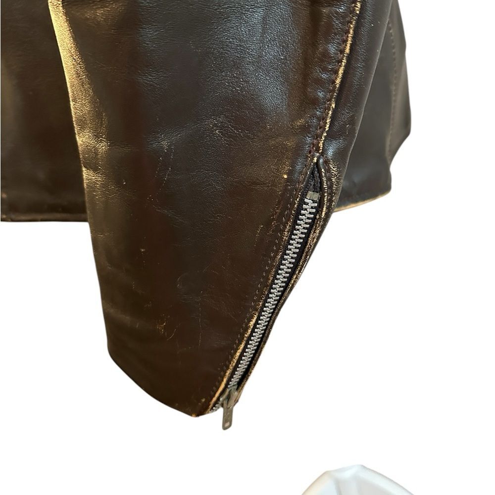 Vanson Leather Motorcycle Jacket Size Large Color Brown - Picture 4 of 16
